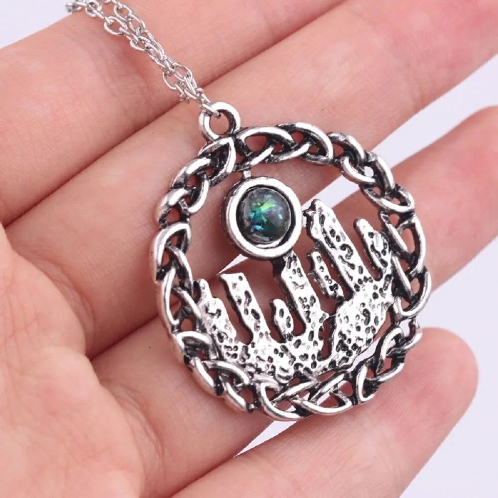 Stones Circle Henge Outlander Amulet Stonehenge Opal Gemstone Pendant Necklace